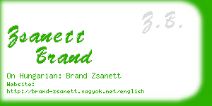 zsanett brand business card